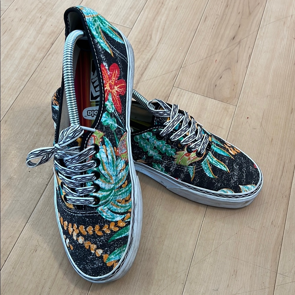Vans Tropical Floral Black Canvas Sneakers